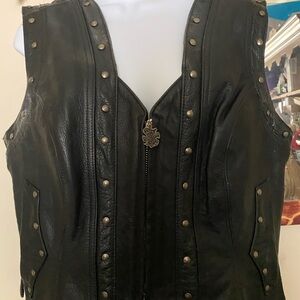 Harley-Davidson Black Leather Motorcycle Vest